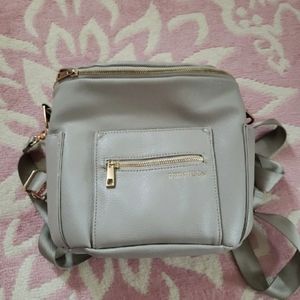 Fawn Design Diaper Bag Vegan Leather Mini grey Backpack